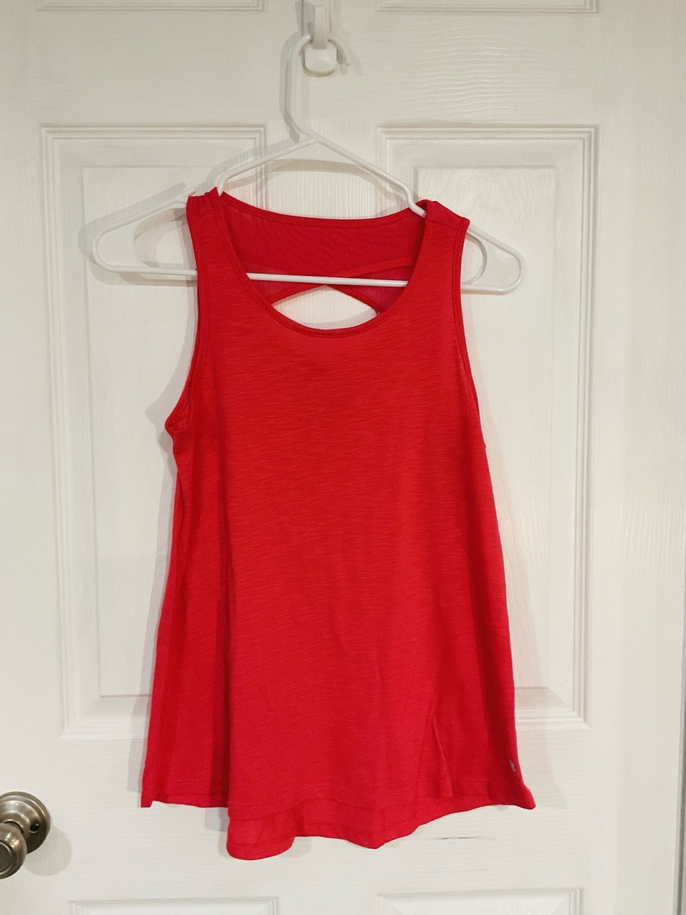 Apana Red Sleeveless Tank with Crisscross Back